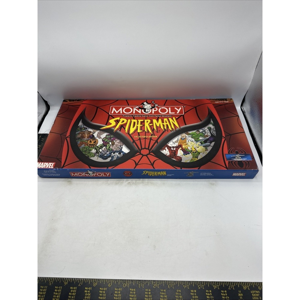 Spider-Man Monopoly Board Game Collectors‎ Edition Hasbro Marvel 2002 Used